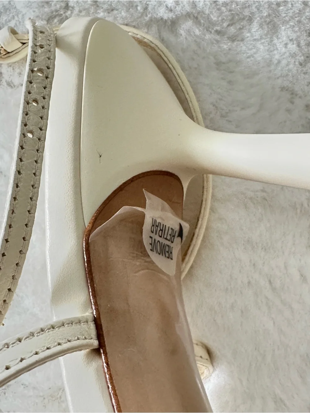 ZARA Cream Sandals with Brown and Tan Gem Accents - Picture 7 of 14